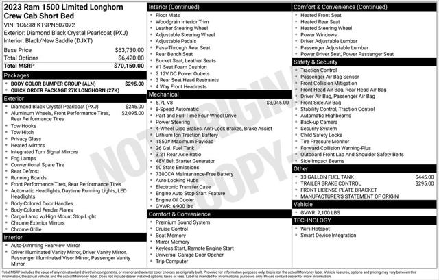 2023 RAM 1500 Limited Longhorn Crew Cab 4x4 57 Box