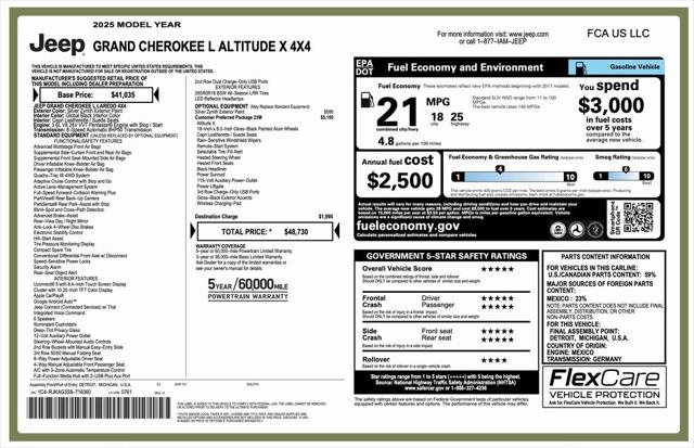 2025 Jeep Grand Cherokee GRAND CHEROKEE L ALTITUDE X 4X4