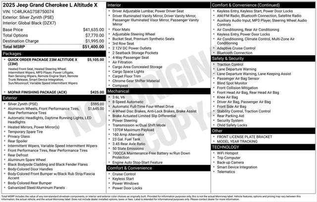 2025 Jeep Grand Cherokee L Altitude X 4x4
