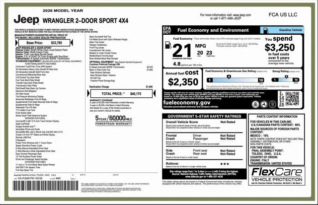 2026 Jeep Wrangler Sport