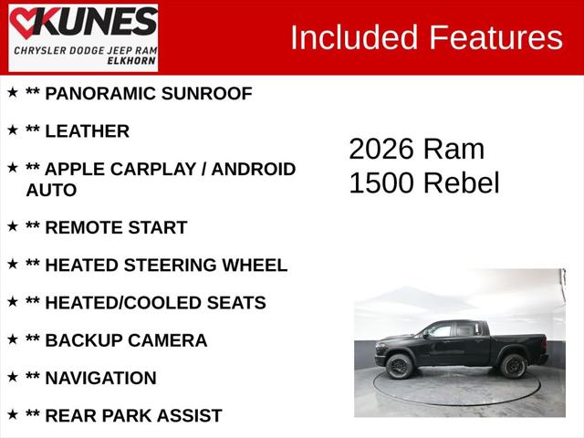 2026 RAM Ram 1500 RAM 1500 REBEL CREW CAB 4X4 57 BOX