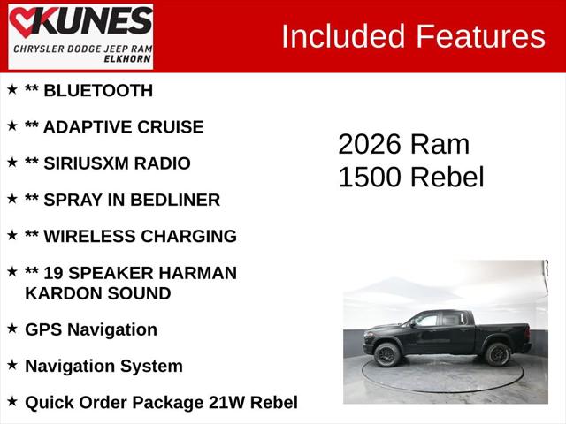 2026 RAM Ram 1500 RAM 1500 REBEL CREW CAB 4X4 57 BOX