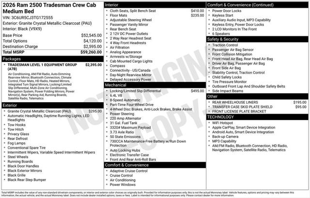 2026 RAM Ram 2500 RAM 2500 WARLOCK CREW CAB 4X4 64 BOX 2026 RAM Ram 2500 RAM 2500 WARLOCK CREW CAB 4X4 64 BOX