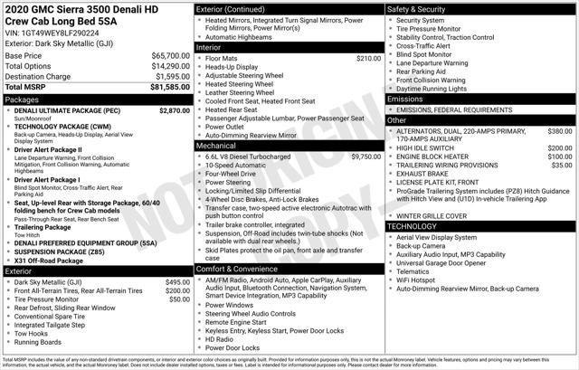 2020 GMC Sierra 3500HD 4WD Crew Cab Long Bed Denali 2020 GMC Sierra 3500HD 4WD Crew Cab Long Bed Denali