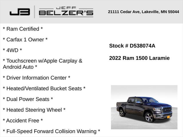 2022 RAM 1500 Laramie Crew Cab 4x4 57 Box 2022 RAM 1500 Laramie Crew Cab 4x4 57 Box