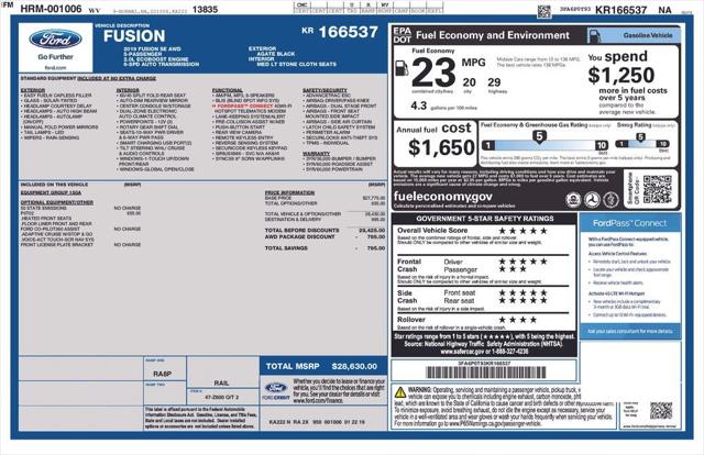 2019 Ford Fusion SE