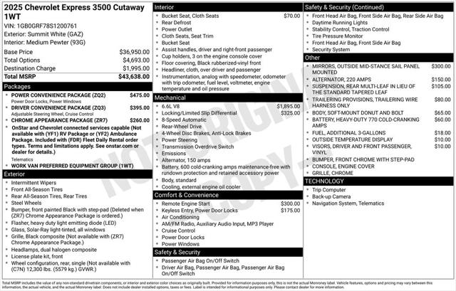 2025 Chevrolet Express Cutaway Work Van
