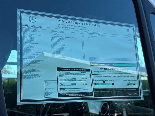 2026 Mercedes-Benz Sprinter 2500 Cab Chassis 144 WB 3D Cargo Van