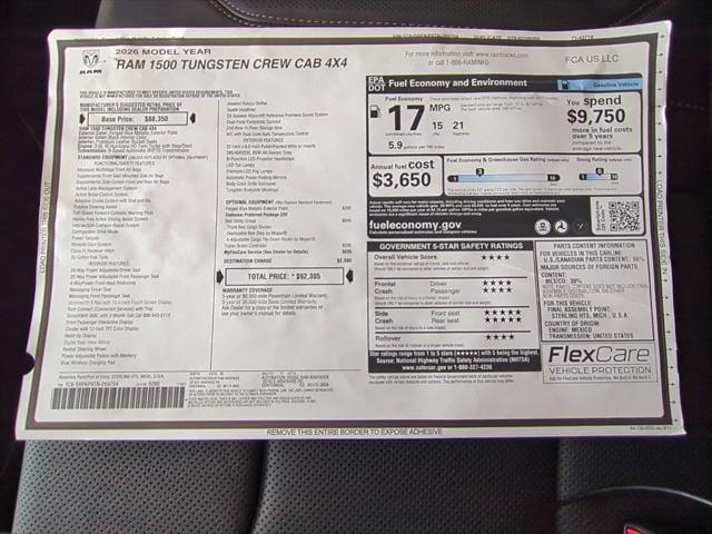 2026 Ram 1500 Tungsten Crew Cab 4x4 5'7" Box