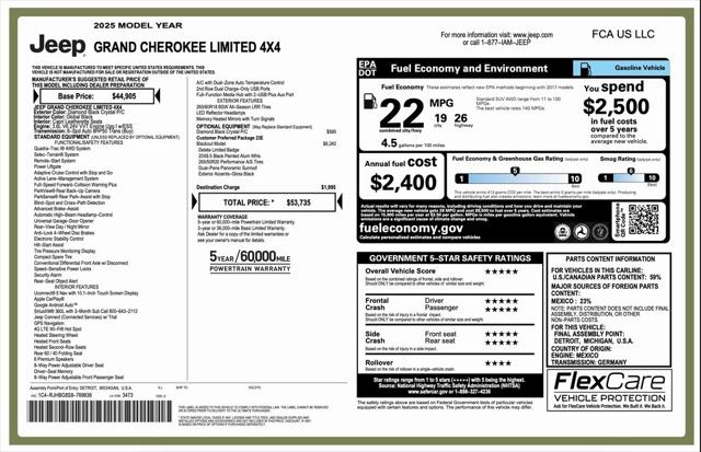 2025 Jeep Grand Cherokee GRAND CHEROKEE LIMITED 4X4