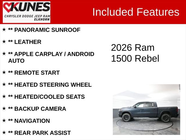 2026 RAM Ram 1500 RAM 1500 REBEL CREW CAB 4X4 57 BOX