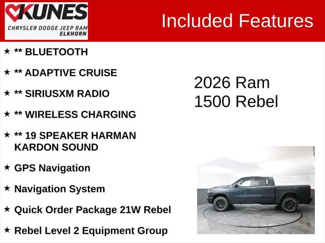 2026 RAM Ram 1500 RAM 1500 REBEL CREW CAB 4X4 57 BOX