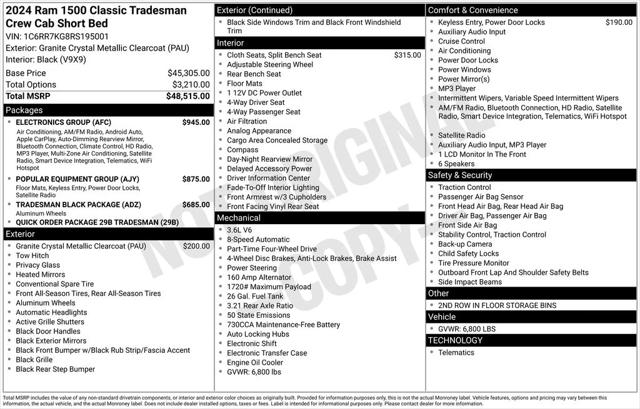 2024 RAM 1500 Classic Tradesman Crew Cab 4x4 57 Box
