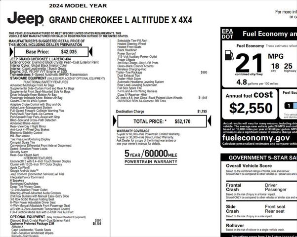 2024 Jeep Grand Cherokee L Altitude X 4x4