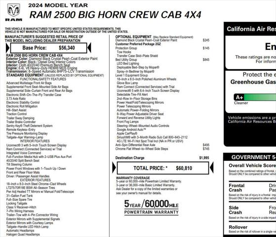 2024 RAM 2500 Big Horn Crew Cab 4x4 64 Box