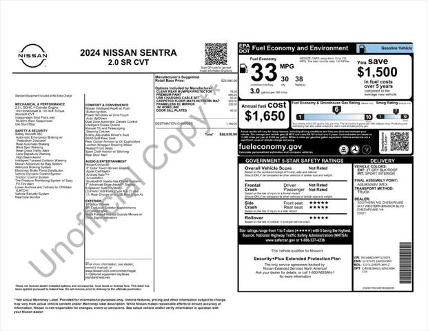 2024 Nissan Sentra SR Xtronic CVT