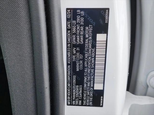 2025 Volvo XC60 Plug-In Hybrid Core, T8 AWD Electric/Gasoline, Dark