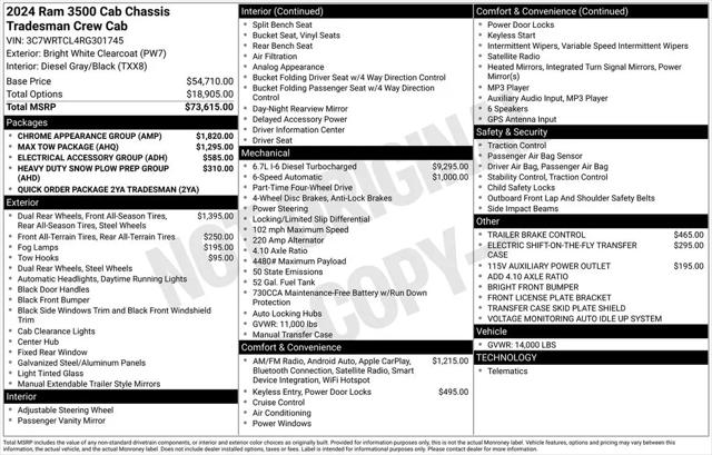2024 Ram 3500 Tradesman/SLT/Laramie/Limited
