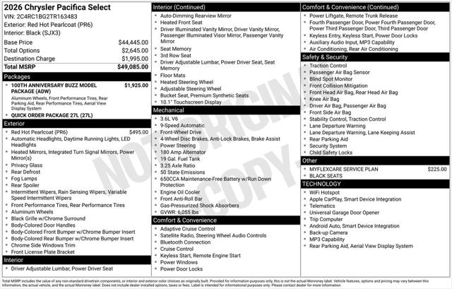 2026 Chrysler Pacifica Select