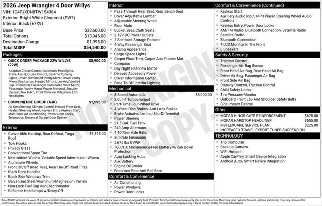 2026 Jeep Wrangler Willys