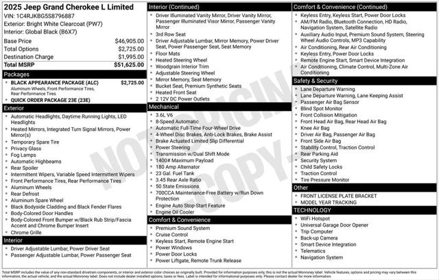 2025 Jeep Grand Cherokee GRAND CHEROKEE L LIMITED 4X4 2025 Jeep Grand Cherokee GRAND CHEROKEE L LIMITED 4X4