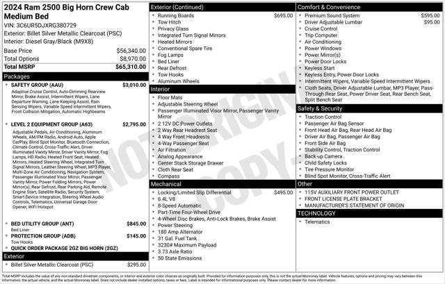 2024 RAM 2500 Big Horn Crew Cab 4x4 64 Box