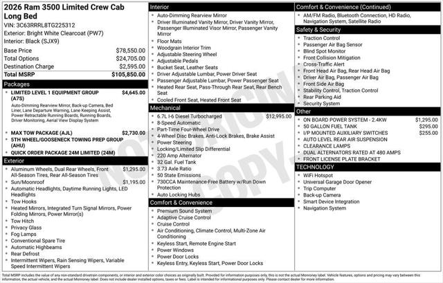 2026 RAM Ram 3500 RAM 3500 LIMITED CREW CAB 4X4 8 BOX