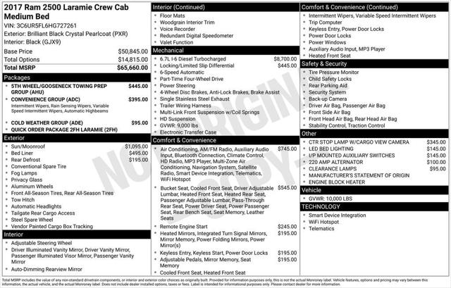 2017 RAM 2500 Laramie Crew Cab 4x4 64 Box 2017 RAM 2500 Laramie Crew Cab 4x4 64 Box