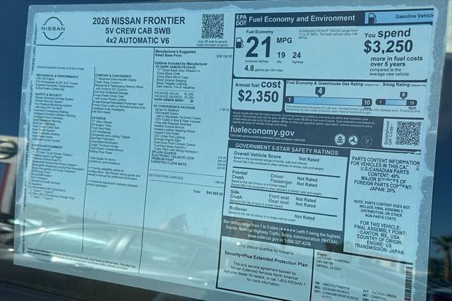 2026 Nissan Frontier Crew Cab SV 4x2