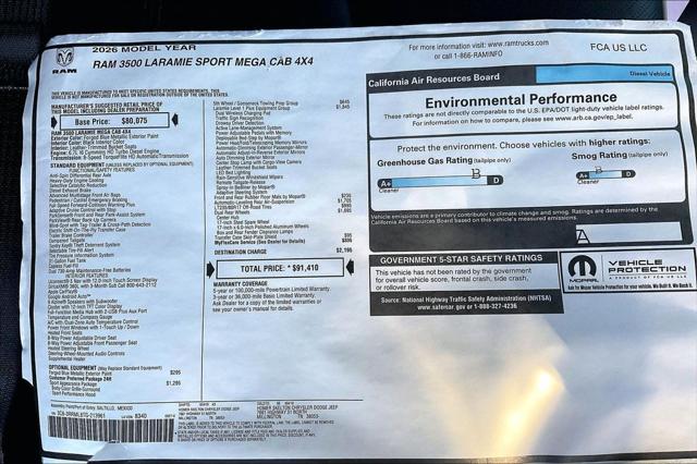 New 2026 RAM 3500 Laramie Mega Cab 4x4 64" Box For Sale in Millington, TN