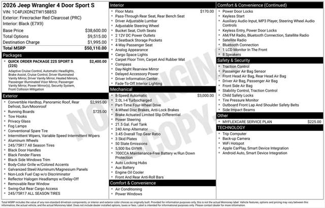 2026 Jeep Wrangler Sport S