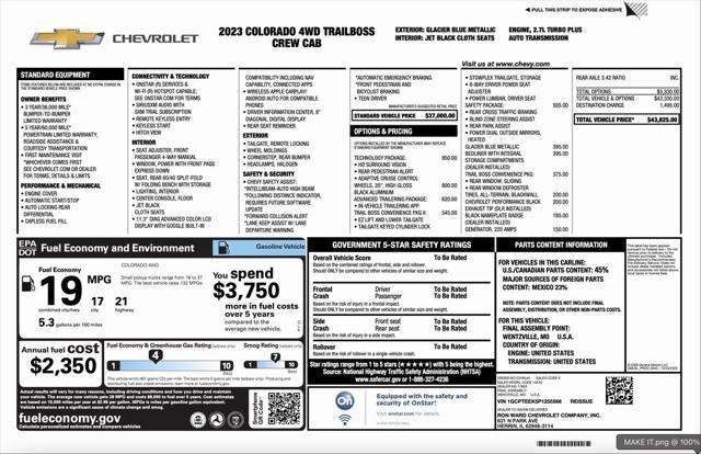 2023 Chevrolet Colorado 4WD Crew Cab Short Box Trail Boss 2023 Chevrolet Colorado 4WD Crew Cab Short Box Trail Boss