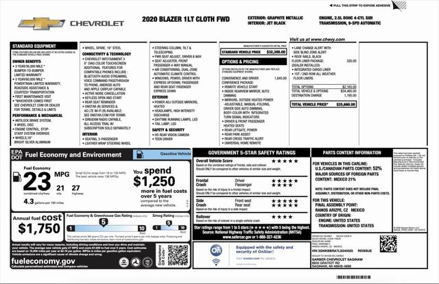 2020 Chevrolet Blazer FWD 1LT 2020 Chevrolet Blazer FWD 1LT