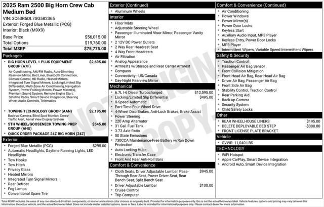 2025 RAM Ram 2500 RAM 2500 BIG HORN CREW CAB 4X4 64 BOX