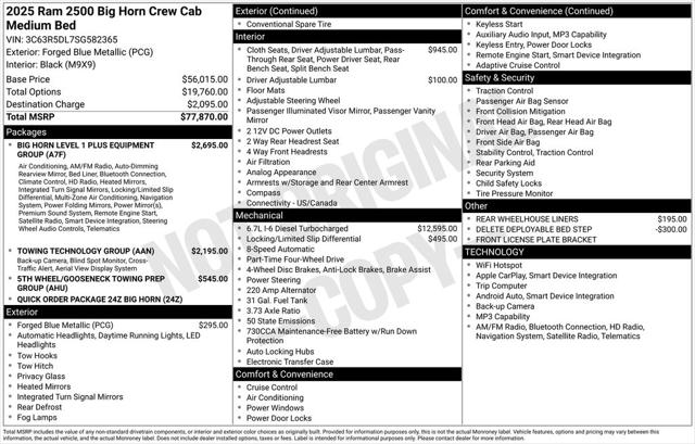 2025 RAM Ram 2500 RAM 2500 BIG HORN CREW CAB 4X4 64 BOX
