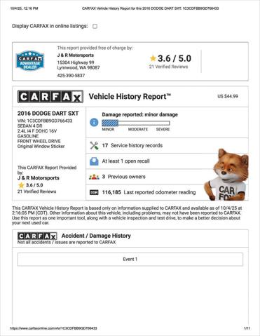2016 Dodge Dart SXT