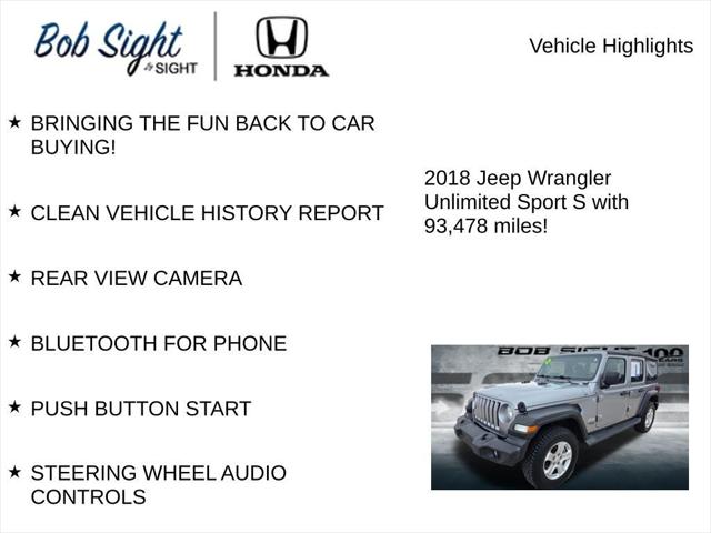 2018 Jeep Wrangler Unlimited Sport S 4x4 2018 Jeep Wrangler Unlimited Sport S 4x4