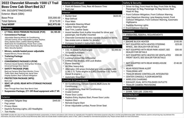 2022 Chevrolet Silverado 1500 4WD Crew Cab Short Bed LT Trail Boss