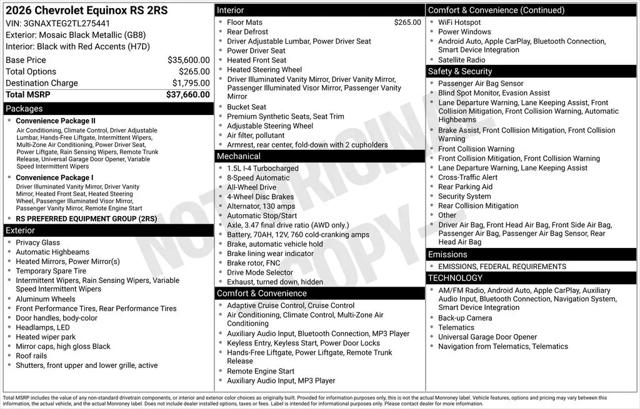 2026 Chevrolet Equinox AWD RS