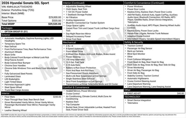 2026 Hyundai Sonata SEL Sport