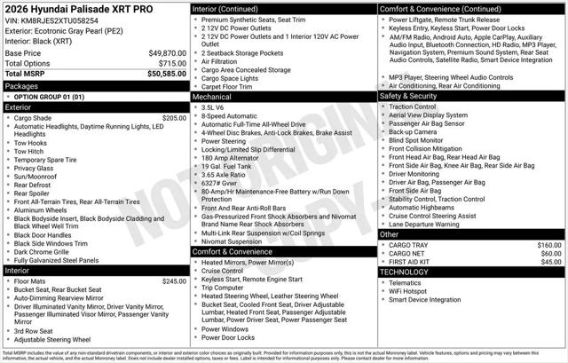 2026 Hyundai Palisade XRT Pro