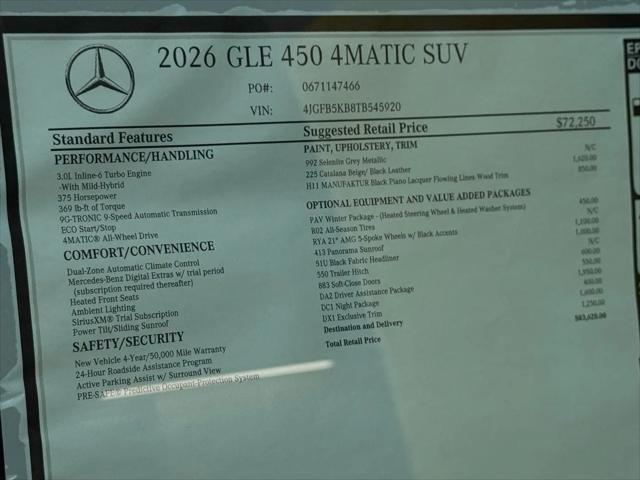 2026 Mercedes-Benz GLE GLE 450 4MATIC
