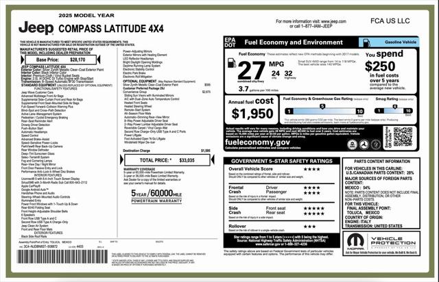 2025 Jeep Compass Latitude 4x4