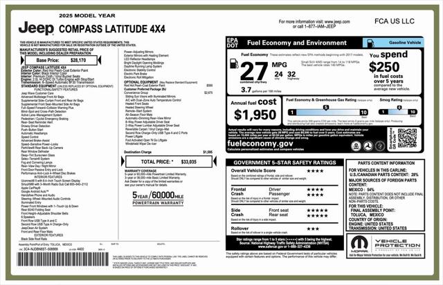 2025 Jeep Compass Latitude 4x4 2025 Jeep Compass Latitude 4x4
