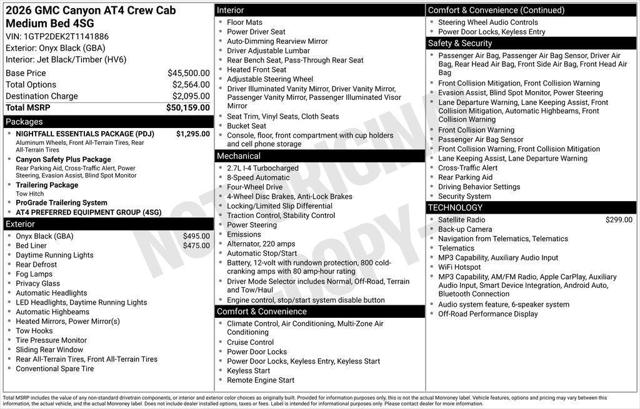 2026 GMC Canyon AT4, 4WD