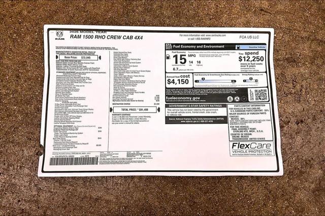 2026 Ram 1500 RHO Crew Cab 4x4 57 Box
