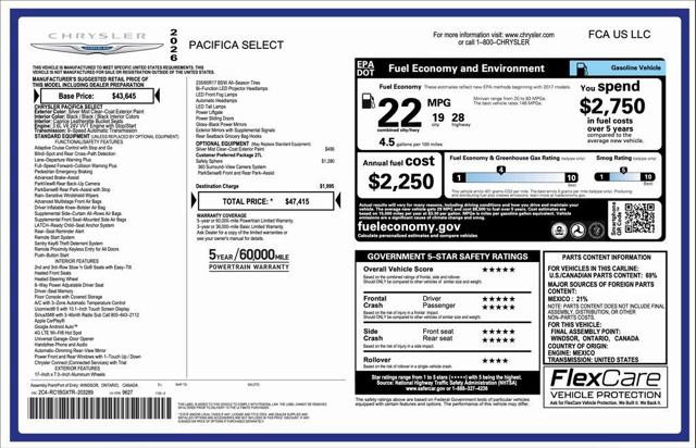 2026 Chrysler Pacifica PACIFICA SELECT