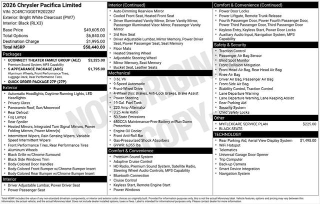 2026 Chrysler Pacifica PACIFICA LIMITED 2026 Chrysler Pacifica PACIFICA LIMITED