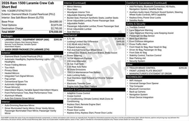 2026 Ram 1500 Laramie Crew Cab 4x4 5'7" Box