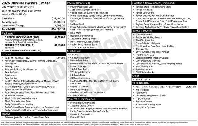 2026 Chrysler Pacifica PACIFICA LIMITED